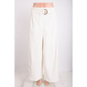 Lafayette 148 Womens Cargo Wide Leg Pants Ankle Sea Salt White US 18 18W NWT